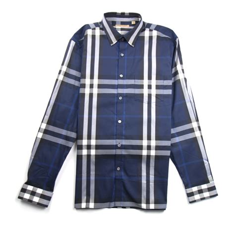 Burberry Nelson Long Sleeve Shirt Navy .